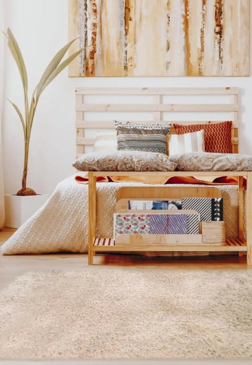 Homemaker soft washable cosy champagne Beige Living Room Shaggy Rug.