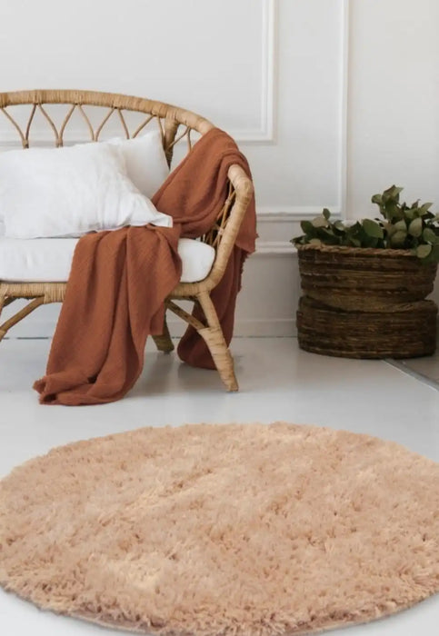 Homemaker soft washable cosy champagne Beige Living Room Shaggy Rug.