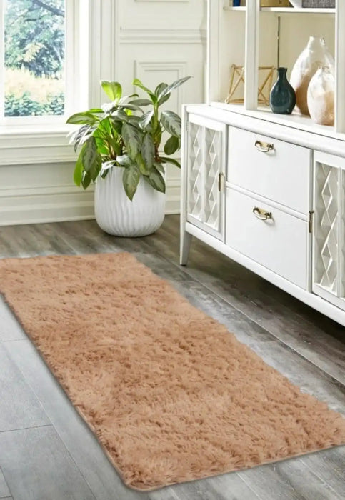 Homemaker soft washable cosy champagne Beige Living Room Shaggy Rug.