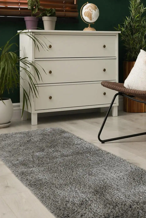 Homemaker soft washable cosy grey Grey Living Room Shaggy Rug.