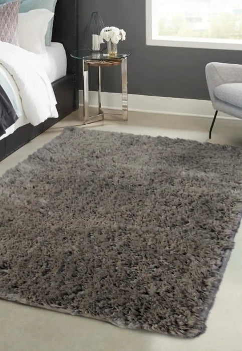 Homemaker soft washable cosy grey Grey Living Room Shaggy Rug.