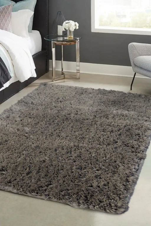 Homemaker soft washable cosy grey Grey Living Room Shaggy Rug.