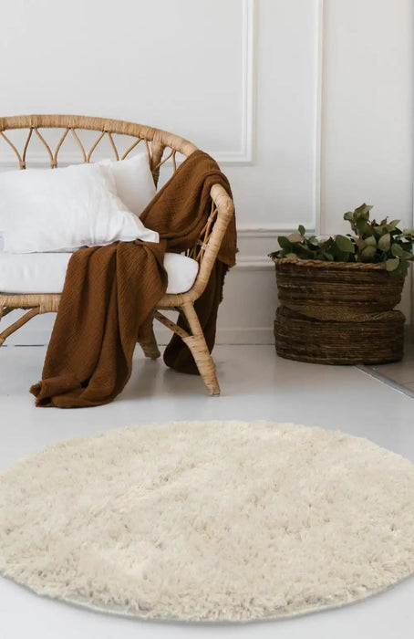 Homemaker soft washable cosy ivory Ivory Living Room Shaggy Rug.