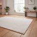 Think Rugs cove cream Ivory, Cream Living Room Shaggy Rug.