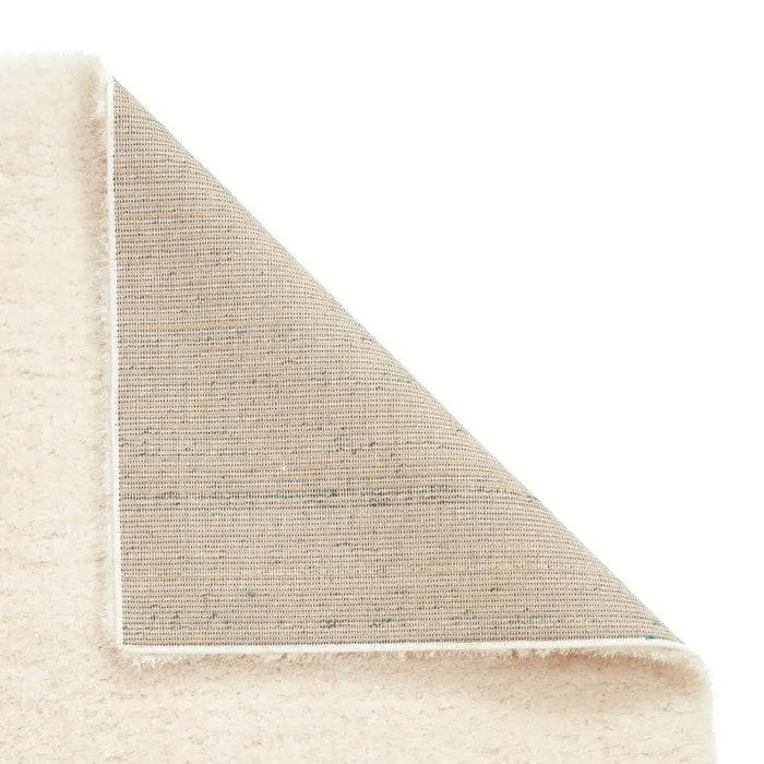 Think Rugs lux shaggy cream Ivory Living Room Shaggy Rug.