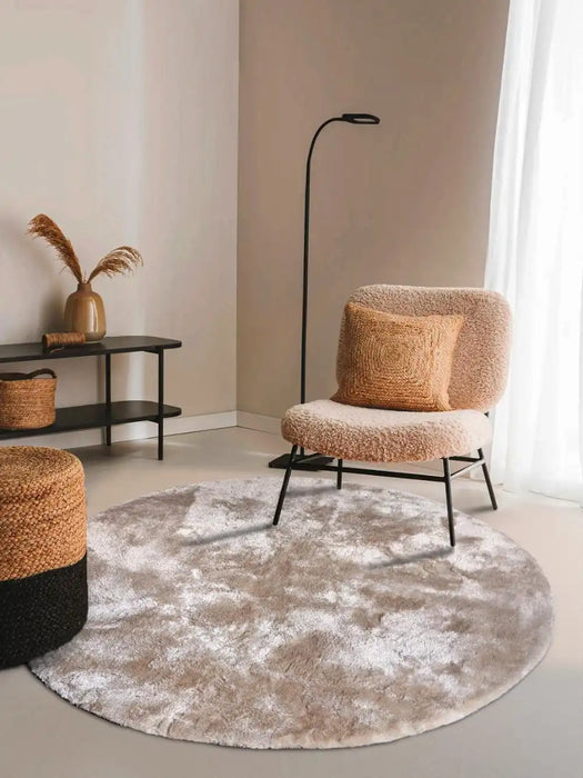 Elle Decoration elle cosy creme Ivory Living Room Shaggy Rug.