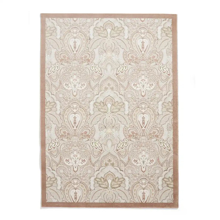 Think Rugs laurence llewelyn bowen damask bronze Brown, Beige Living Room Floral Rug.