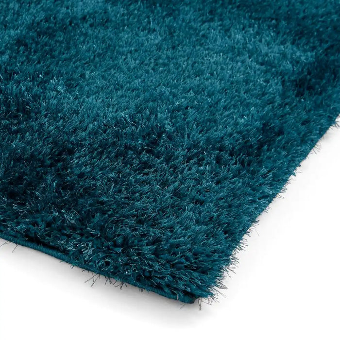 Think Rugs lux shaggy dark green Green Living Room Shaggy Rug.