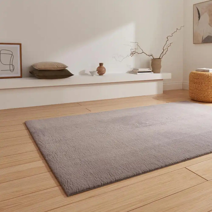 Think Rugs snug dark grey Grey Living Room Shaggy Rug.