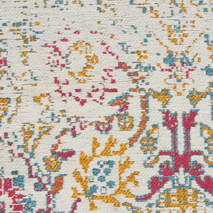 Nourison damask das06 multi Multicoloured Living Room Flat Weave Rug.