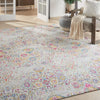 Nourison damask das06 multi Multicoloured Living Room Flat Weave Rug.