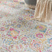 Nourison damask das06 multi Multicoloured Living Room Flat Weave Rug.