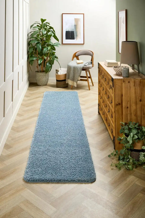 My Mats buddy denim Blue Living Room Shaggy Rug.