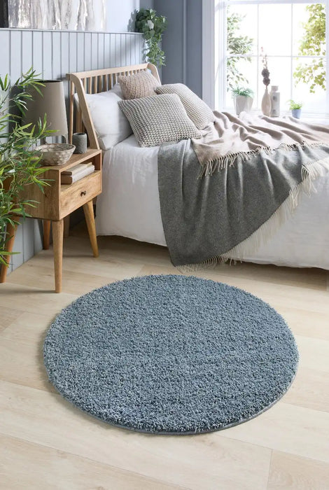 My Mats buddy denim Blue Living Room Shaggy Rug.