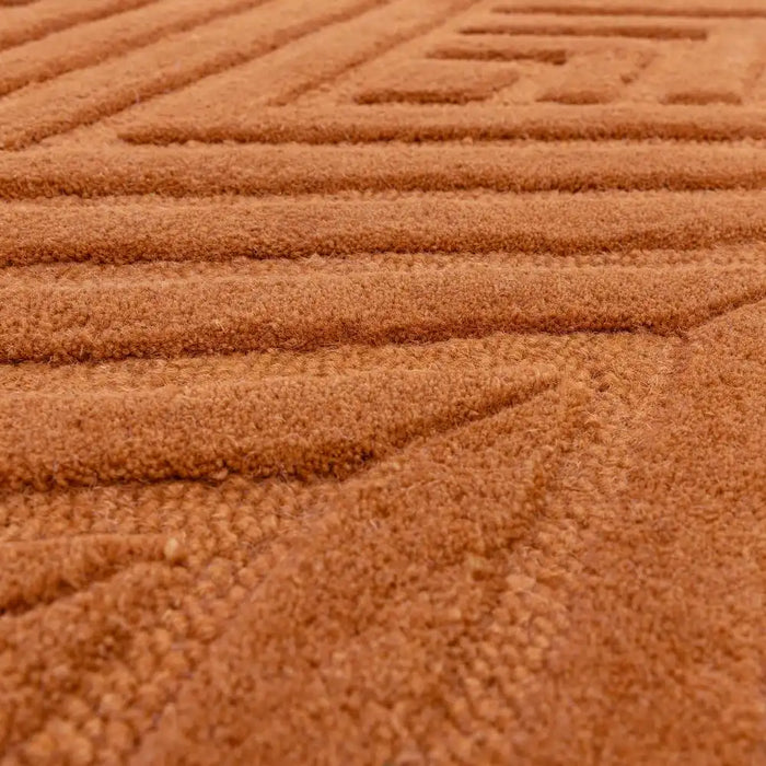 Asiatic hague desert Orange Living Room Wool Rug.