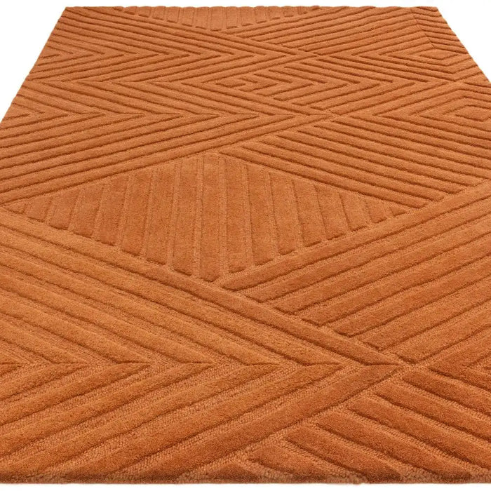 Asiatic hague desert Orange Living Room Wool Rug.