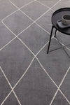 Asiatic mason diamond black Grey, Black Living Room Geometric Rug.