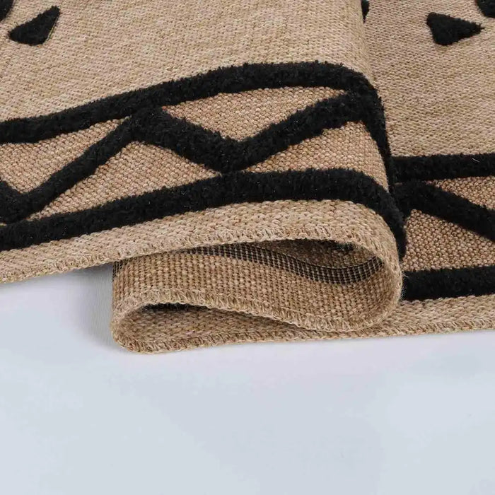 Serdim Rugs harper outdoor diamond black Brown, Black Living Room Natural Fibre Rug.
