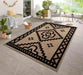 Serdim Rugs harper outdoor diamond black Brown, Black Living Room Natural Fibre Rug.