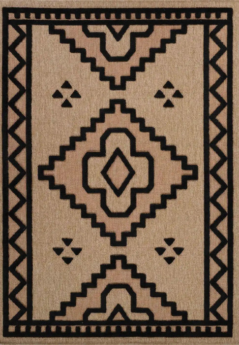 Serdim Rugs harper outdoor diamond black Brown, Black Living Room Natural Fibre Rug.
