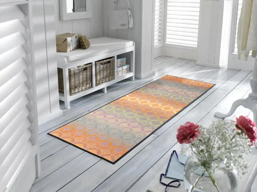 Wash + Dry design diamond melody Multicoloured, Pink Living Room Washable Rug.