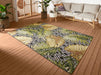 Hanse Home flair diamonds and leaves Green, Black, Multicoloured Living Room Floral Rug.