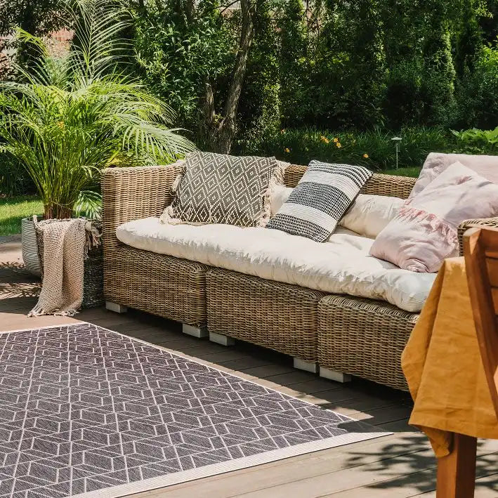 Duo Weave Indoor/Outdoor Diamonds Grey Rug