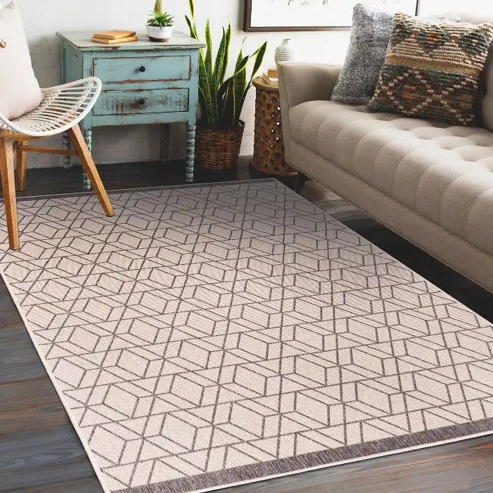 Duo Weave Indoor/Outdoor Diamonds Grey Grey Rug — RugsDirect Online