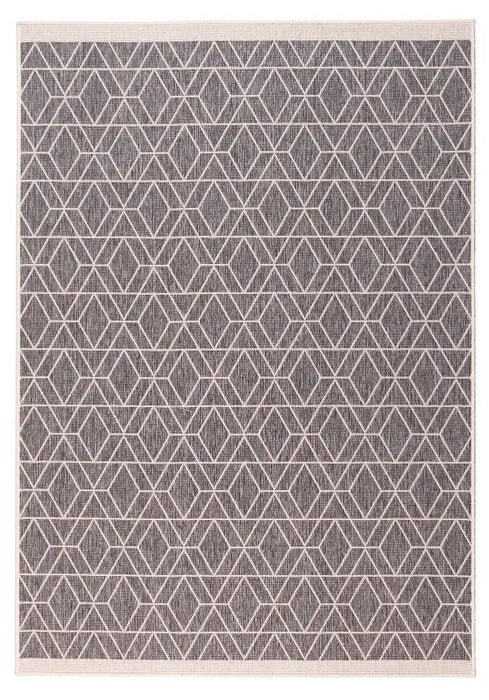 Likewise Matting duo weave indoor outdoor diamonds grey Grey Outdoor  Flat Weave Rug.