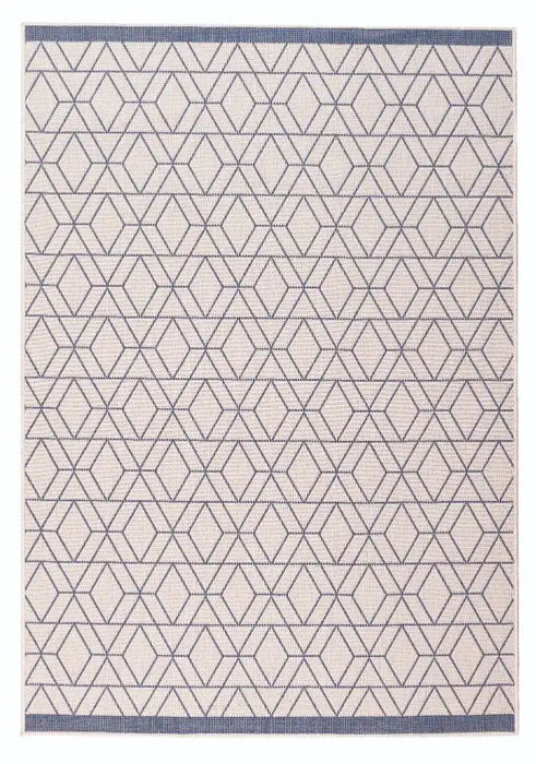 Likewise Matting duo weave indoor outdoor diamonds ocean Blue Outdoor  Flat Weave Rug.