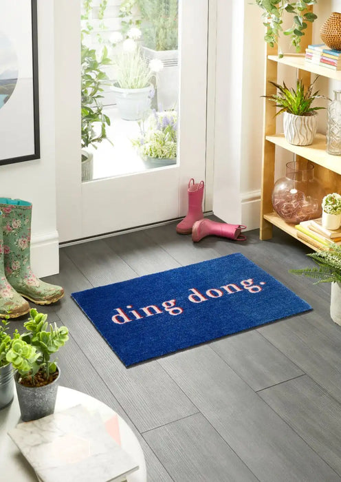 My Mats nylon indoor ding dong Blue Kitchen  Washable Rug.