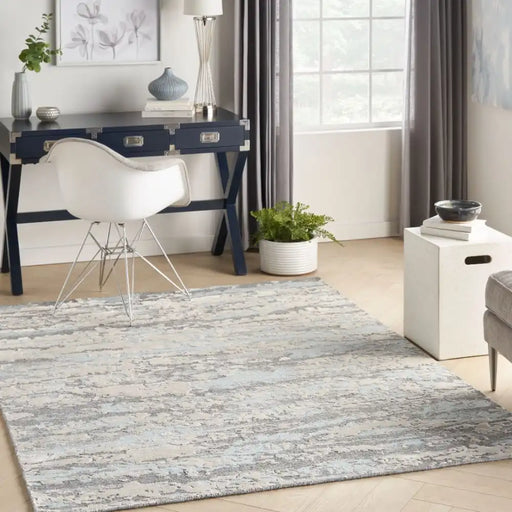 Nourison divine div11 aqua Blue Living Room  Rug.