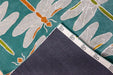 Woven Edge natural world dragon fly Blue, Ivory, Multicoloured Living Room Wool Rug.