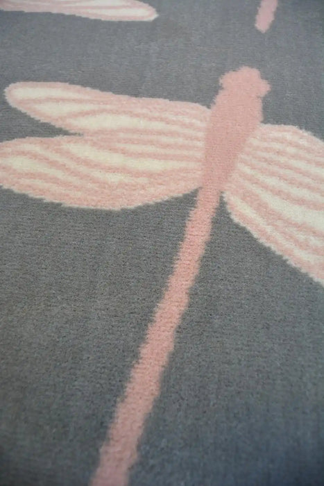 Homemaker maestro dragonfly silver Grey Living Room  Rug.