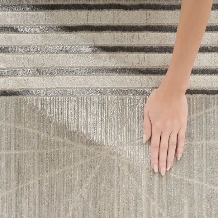 Nourison desire nourison dsr01 grey silver Grey Living Room Geometric Rug.