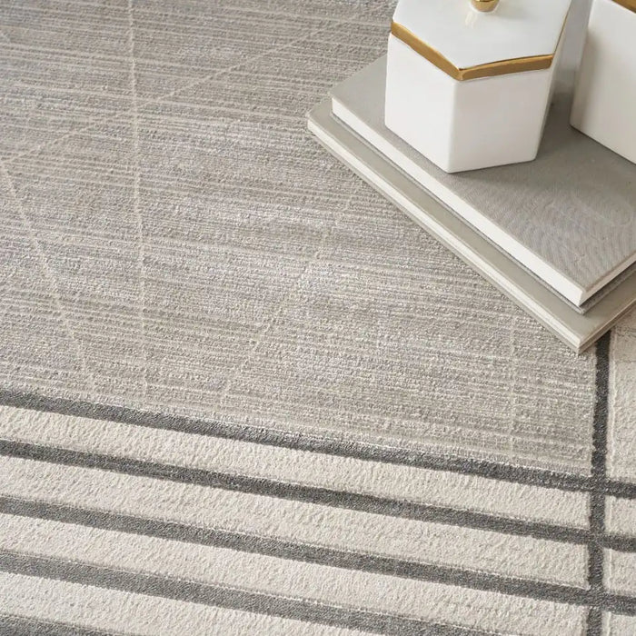 Nourison desire nourison dsr01 grey silver Grey Living Room Geometric Rug.