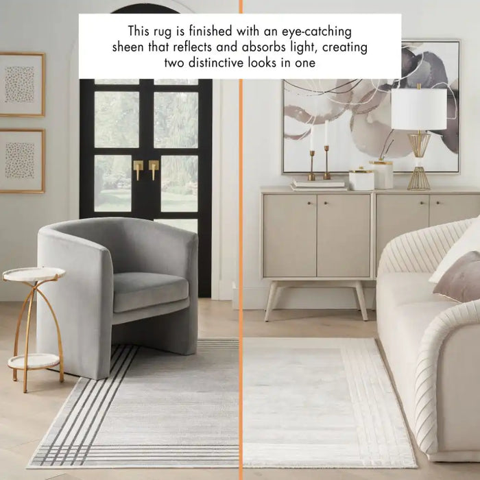 Nourison desire nourison dsr01 grey silver Grey Living Room Geometric Rug.