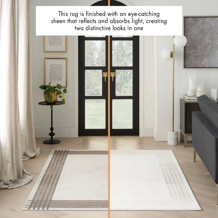 Nourison desire nourison dsr01 ivory silver Grey, Ivory Living Room Geometric Rug.