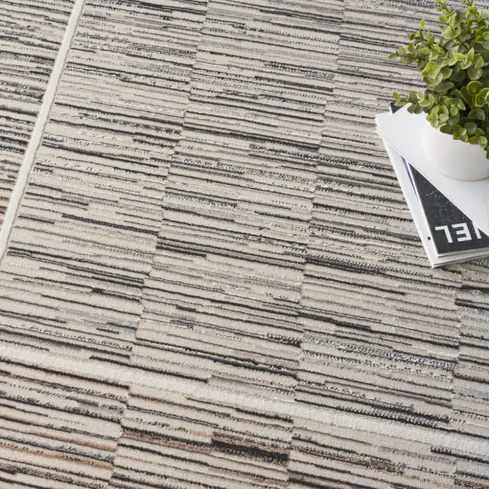 Nourison desire nourison dsr02 charcoal grey Grey Living Room Geometric Rug.
