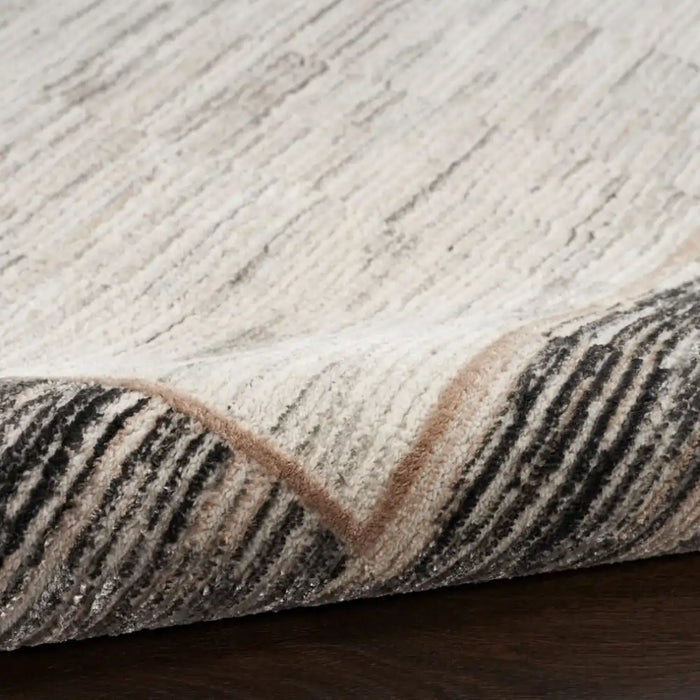 Nourison desire nourison dsr02 grey black Grey, Black Living Room Geometric Rug.