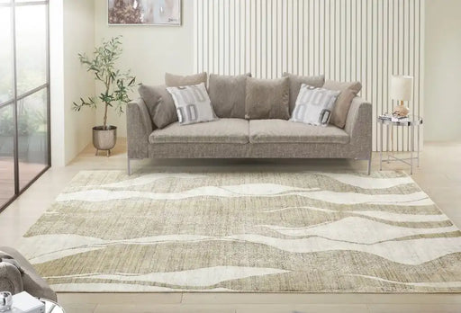 Nourison dune du 147 ivory mink Ivory Living Room  Rug.