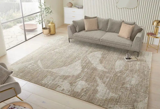 Nourison dune du 155 beige Beige Living Room  Rug.