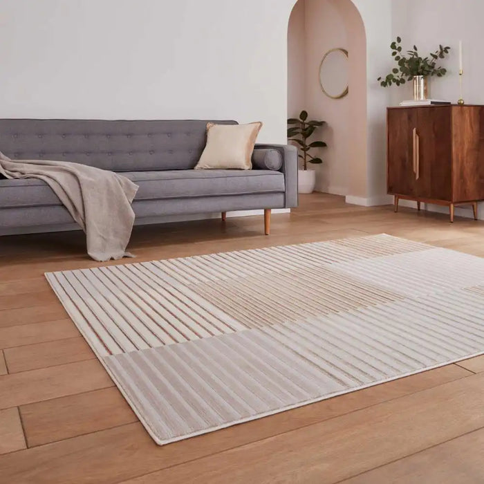 Think Rugs apollo e2681 bronze grey Grey, Beige, Orange Living Room  Rug.