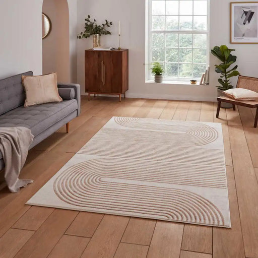 Think Rugs apollo e2683 bronze grey Grey, Beige, Orange Living Room  Rug.