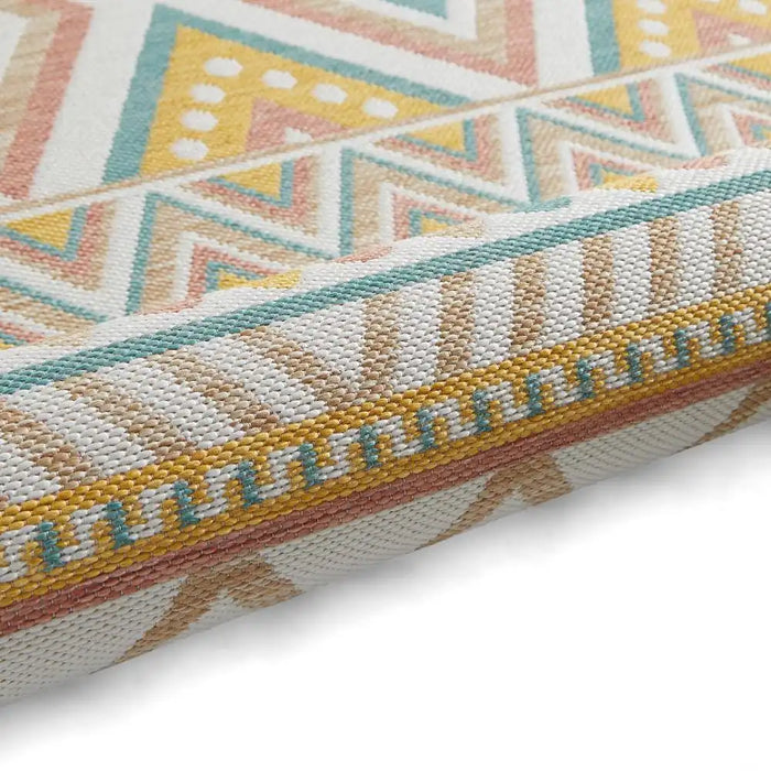 Think Rugs spectrum indoor outdoor e3145 multi Yellow, Multicoloured Living Room Geometric Rug.