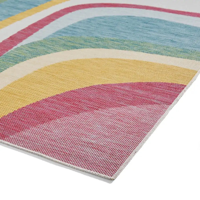 Think Rugs spectrum indoor outdoor e9333 multi Multicoloured Living Room Geometric Rug.
