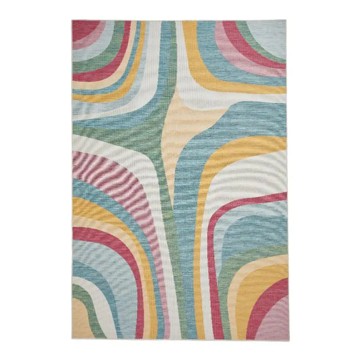Think Rugs spectrum indoor outdoor e9333 multi Multicoloured Living Room Geometric Rug.