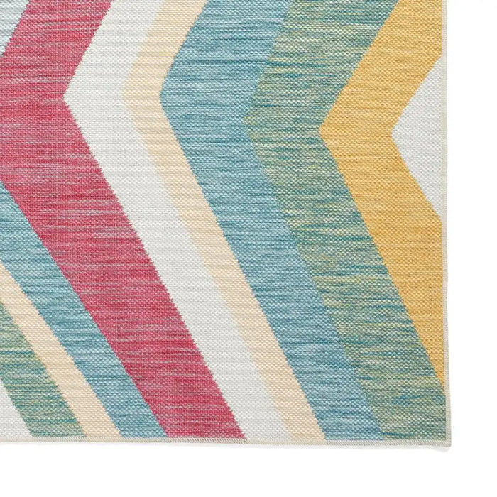 Think Rugs spectrum indoor outdoor e9335 multi Multicoloured Living Room Geometric Rug.