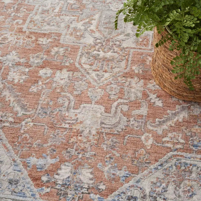 Nourison elegant elh 01 blue Blue, Multicoloured Living Room  Rug.