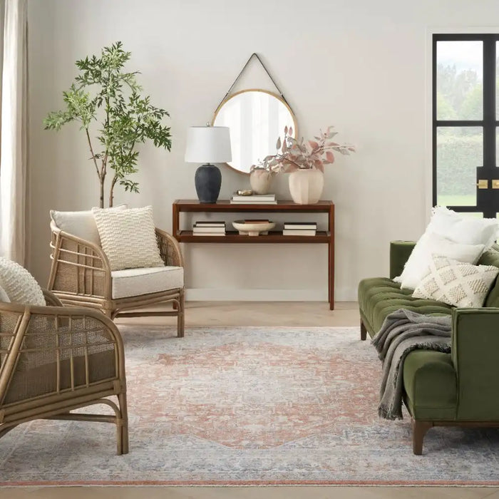 Nourison elegant elh 01 blue Blue, Multicoloured Living Room  Rug.